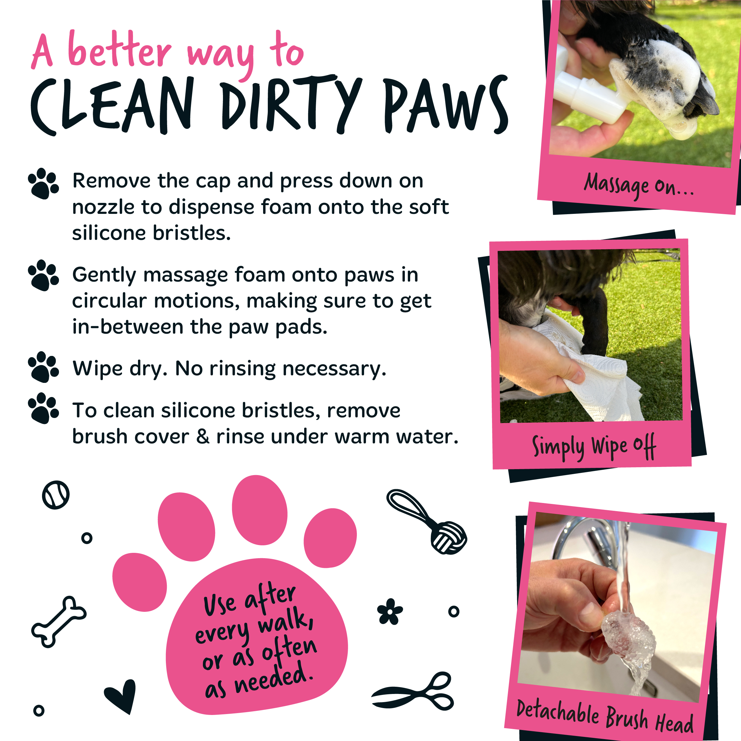Bugalugs No Rinse Paw Cleaner Foam Shampoo 200ml - Baby Fresh