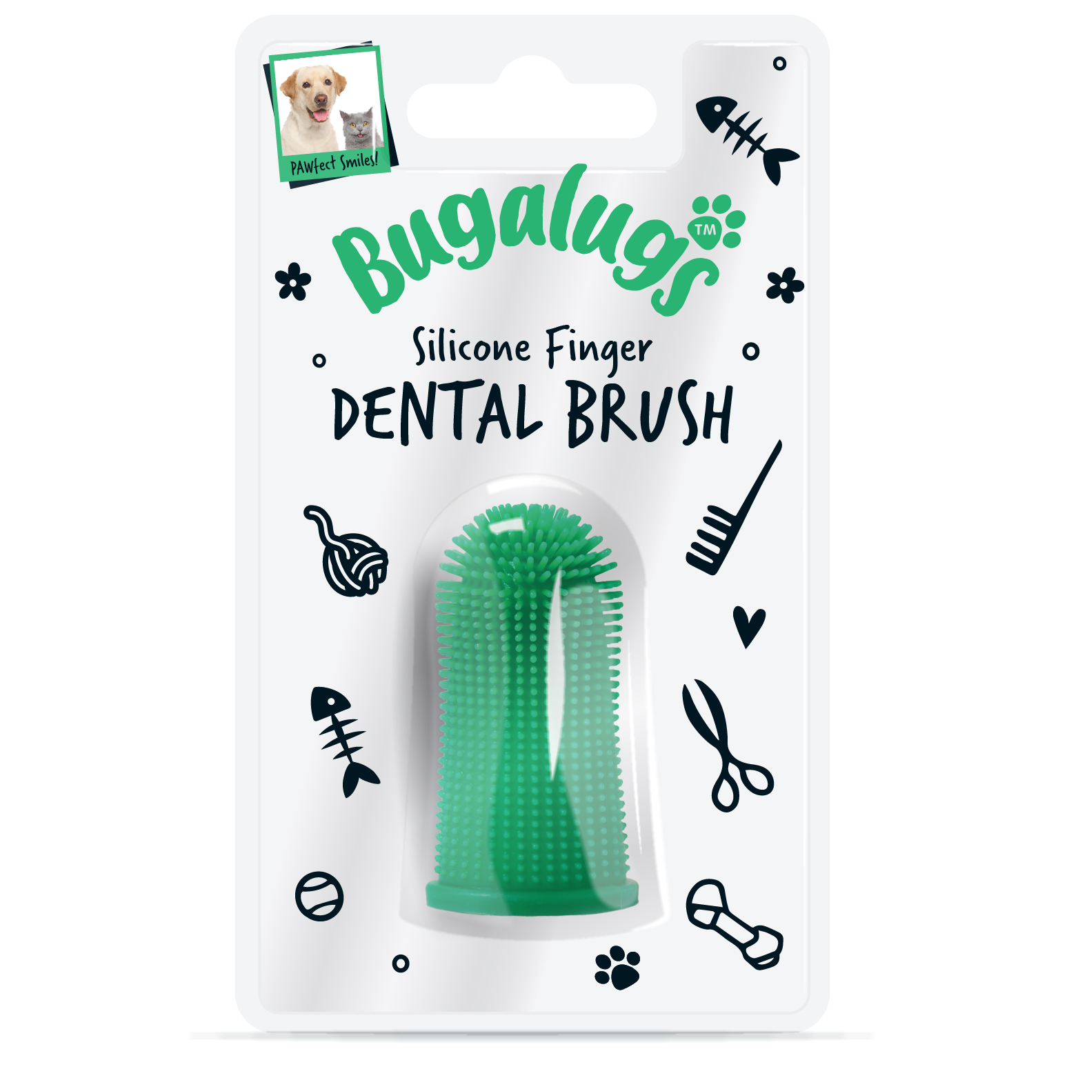 Bugalugs Silicone Finger Pet Toothbrush For Dogs & Cats