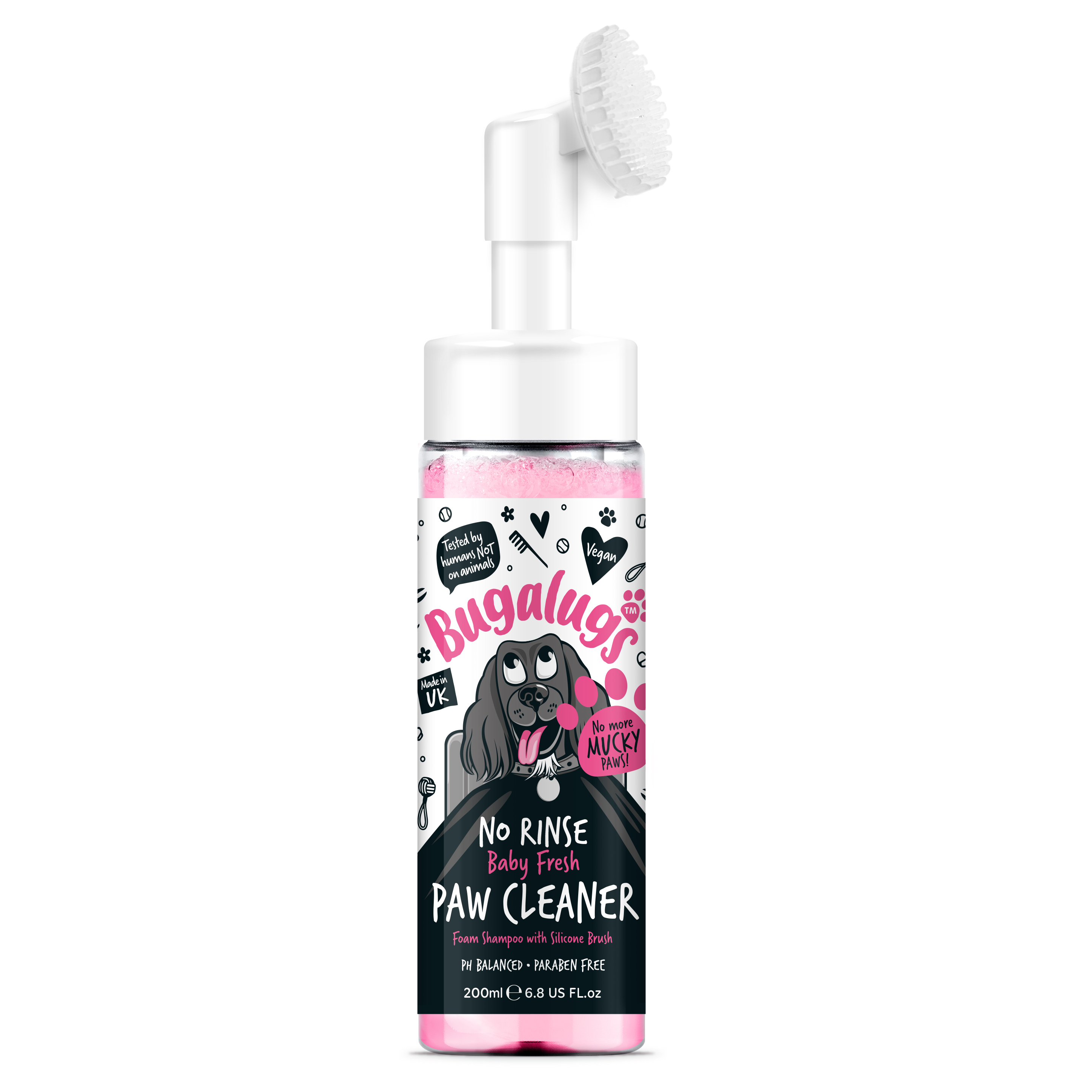 Bugalugs No Rinse Paw Cleaner Foam Shampoo 200ml - Baby Fresh