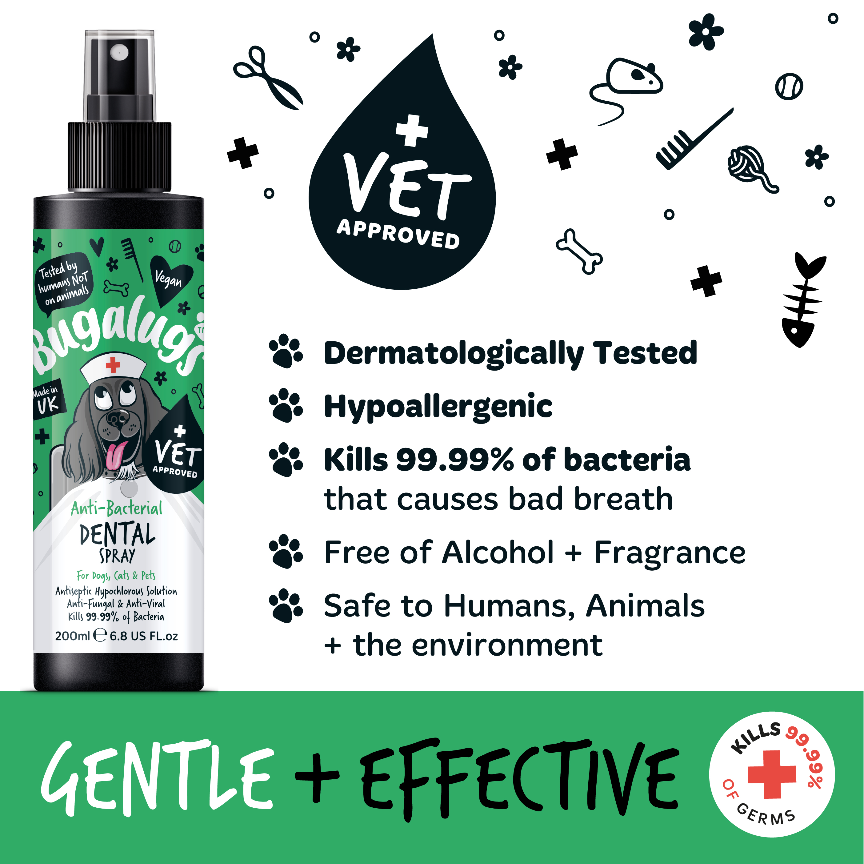 Bugalugs Anti-Bacterial Dental Spray 200ml