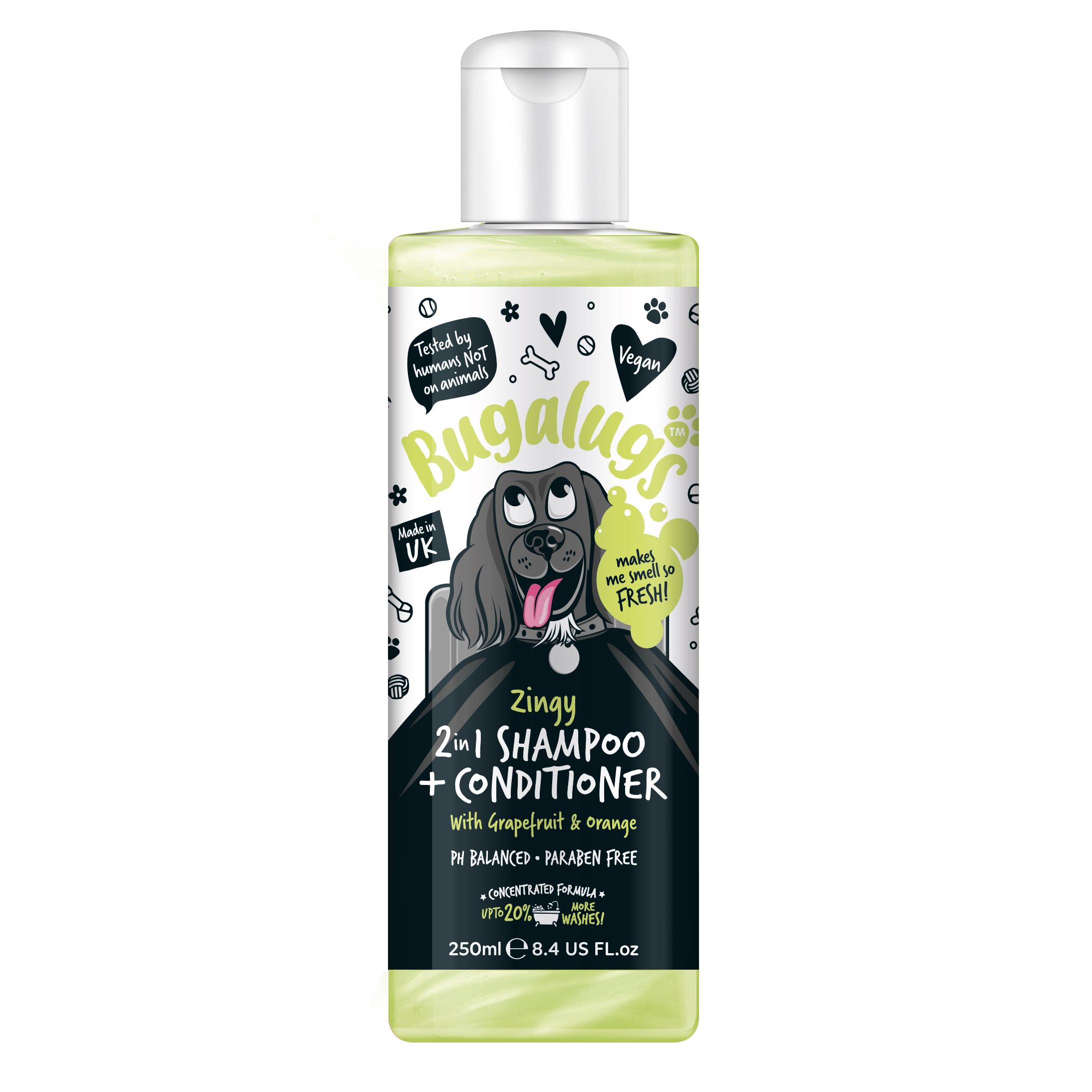 Bugalugs Zingy 2 in 1 Dog Shampoo & Conditioner 250ml