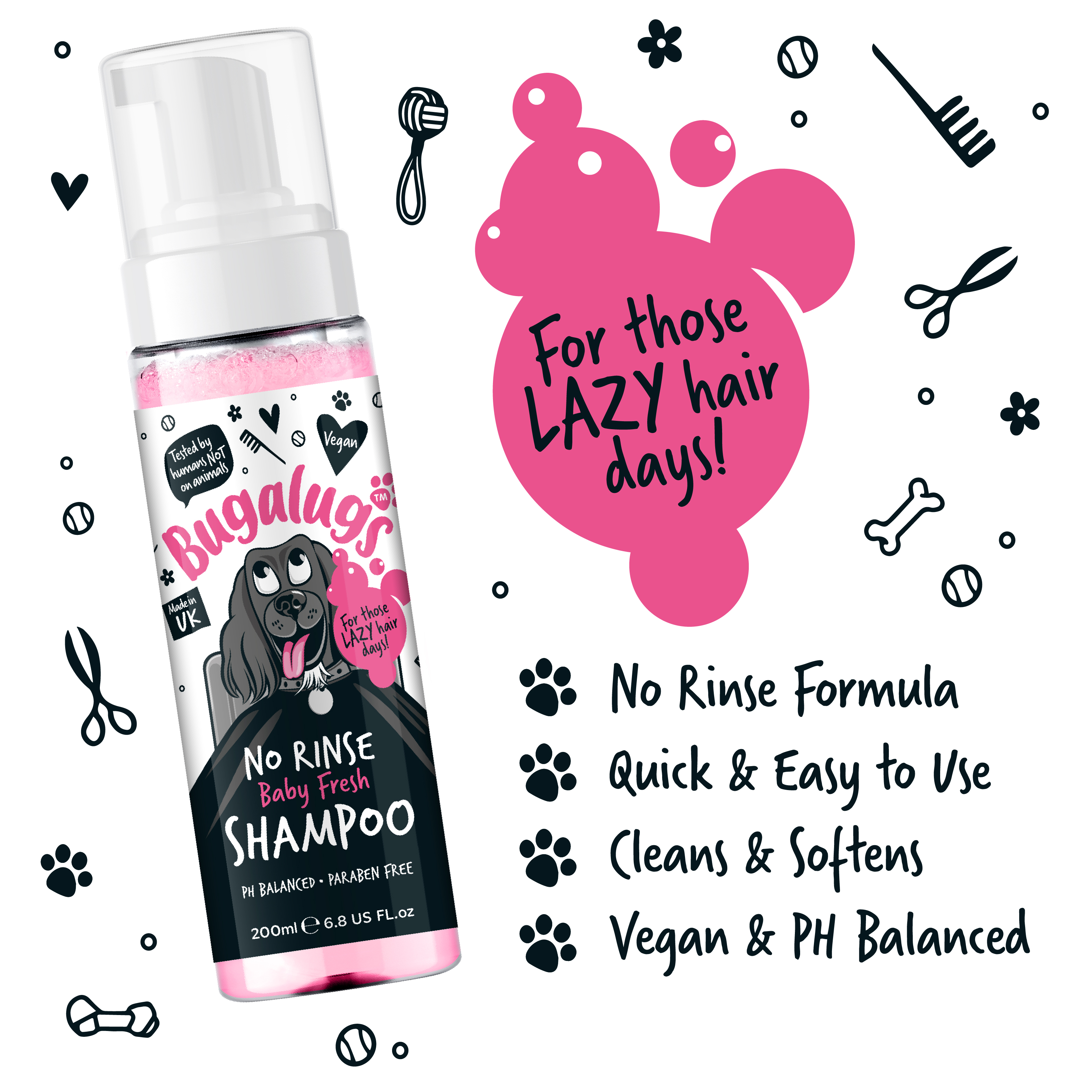 Bugalugs No Rinse Shampoo Baby Fresh 200ml