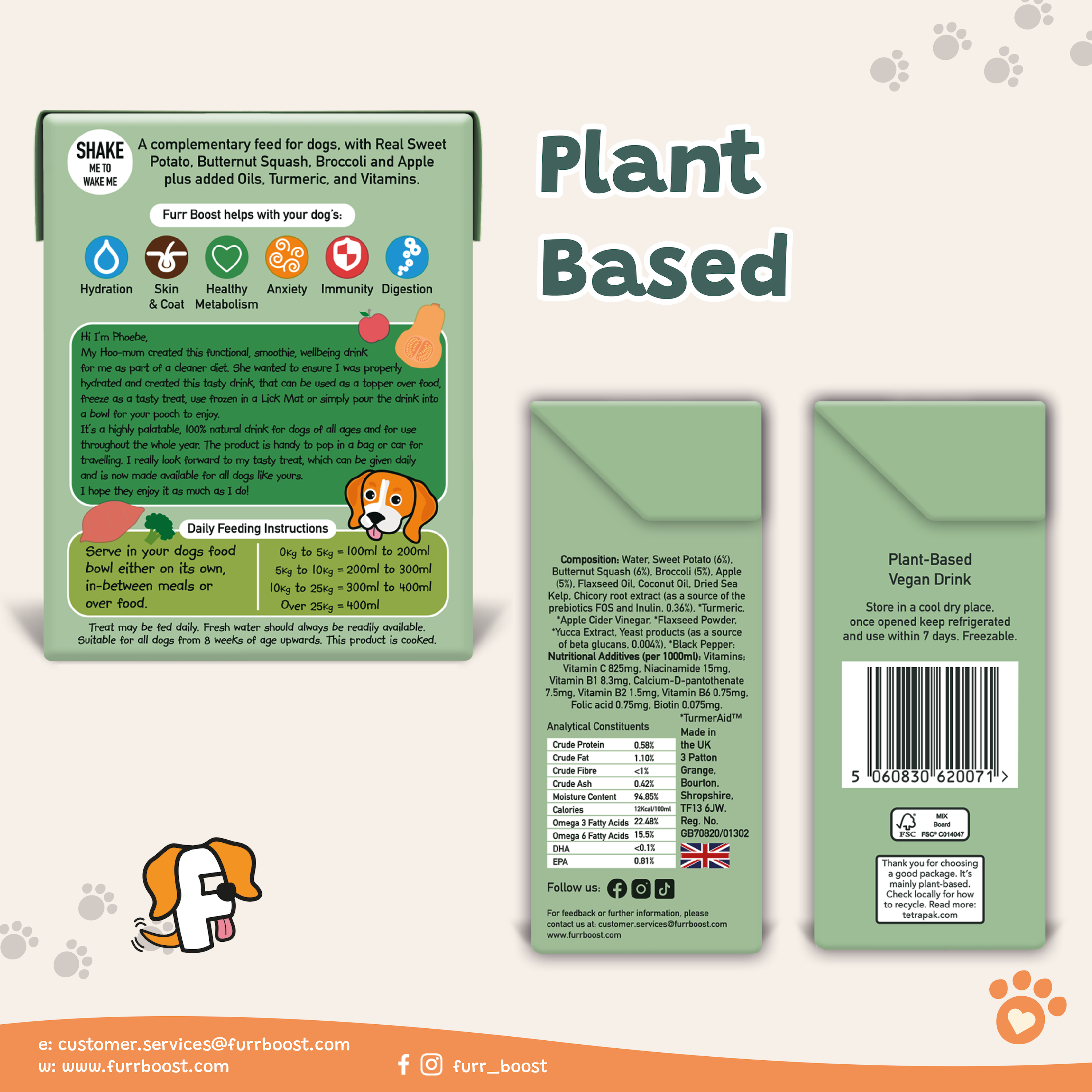Furr Boost, Plant-based Vegan Dog Drink 400ml