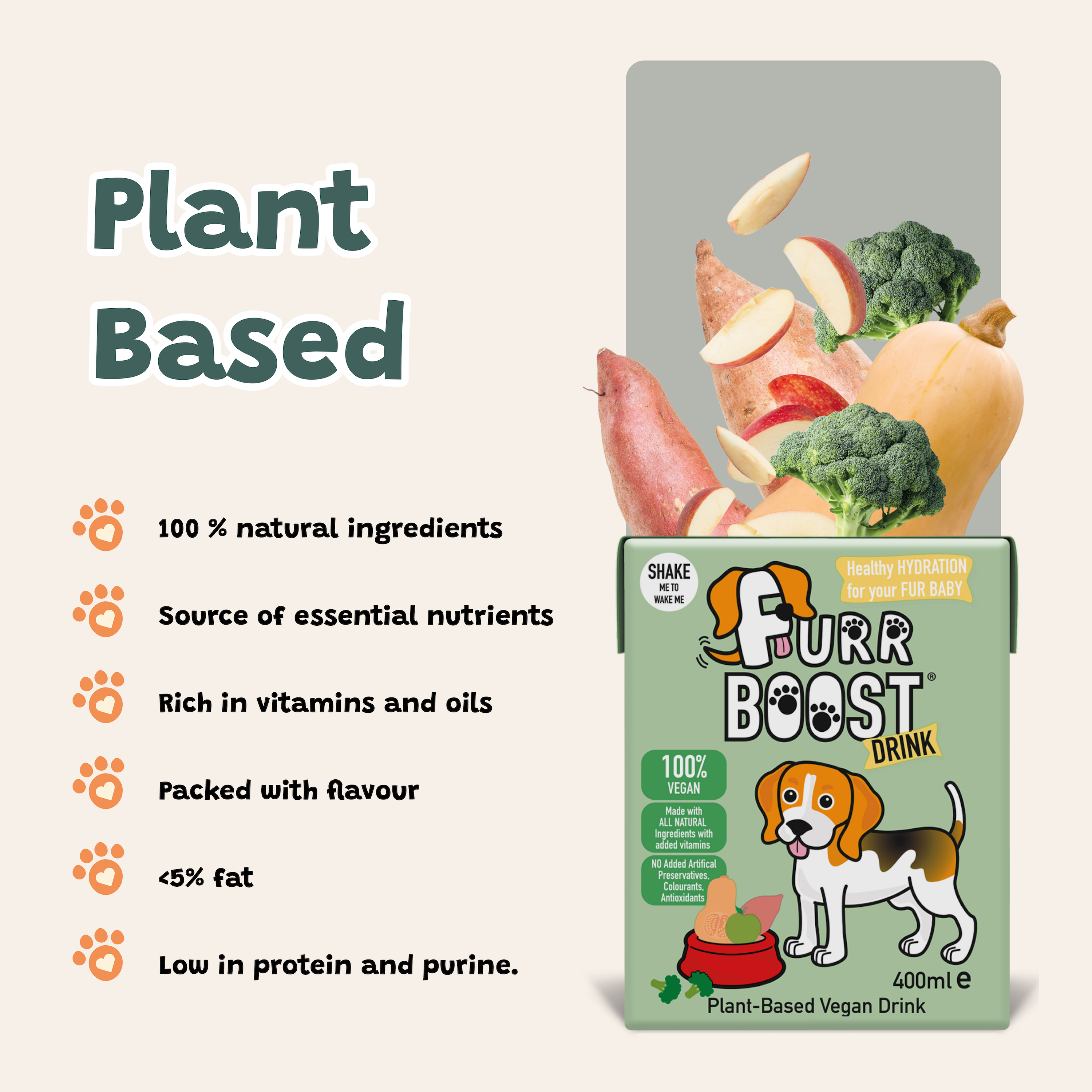 Furr Boost, Plant-based Vegan Dog Drink 400ml