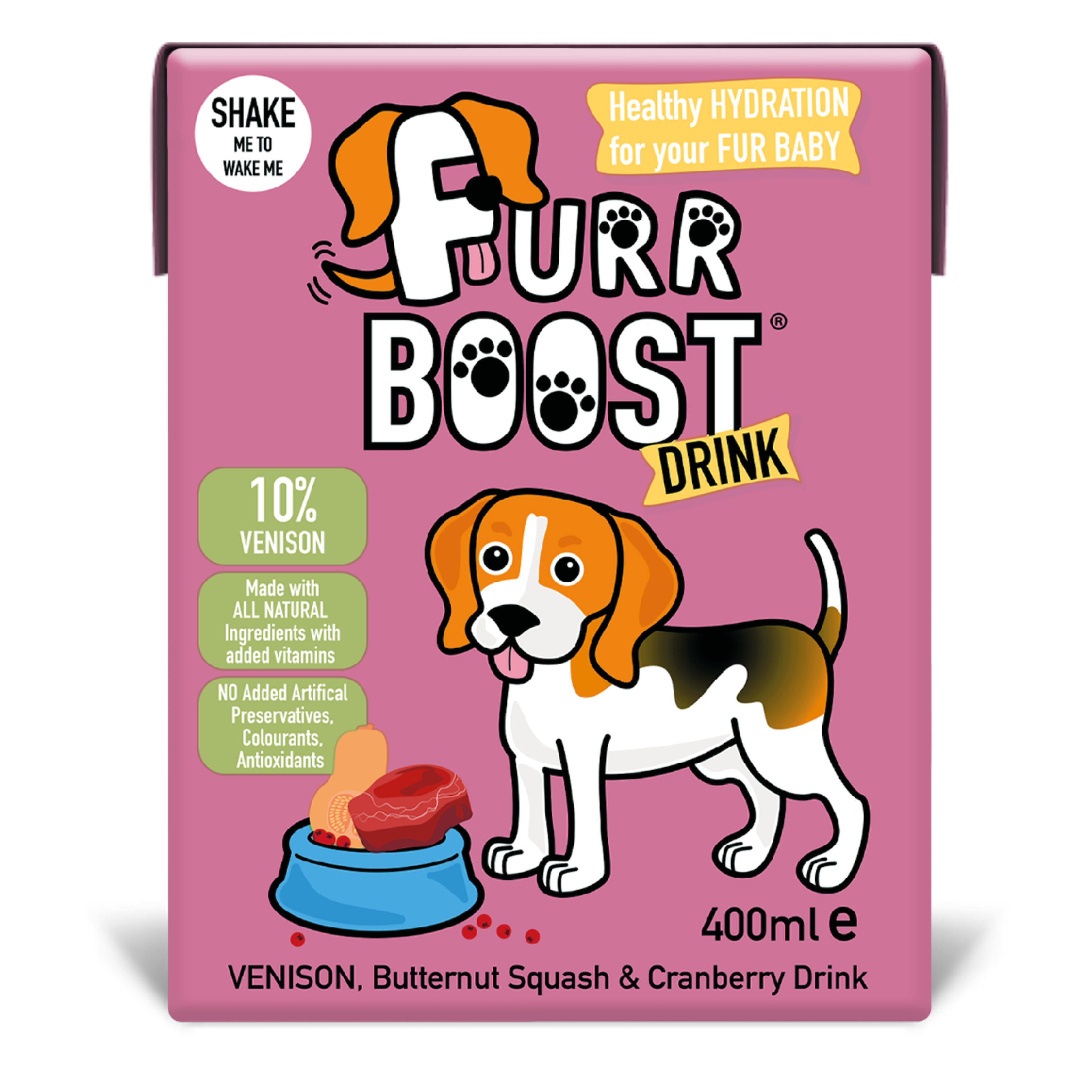 Furr Boost, Venison, Butternut Squash and Cranberry Dog Drink 400ml