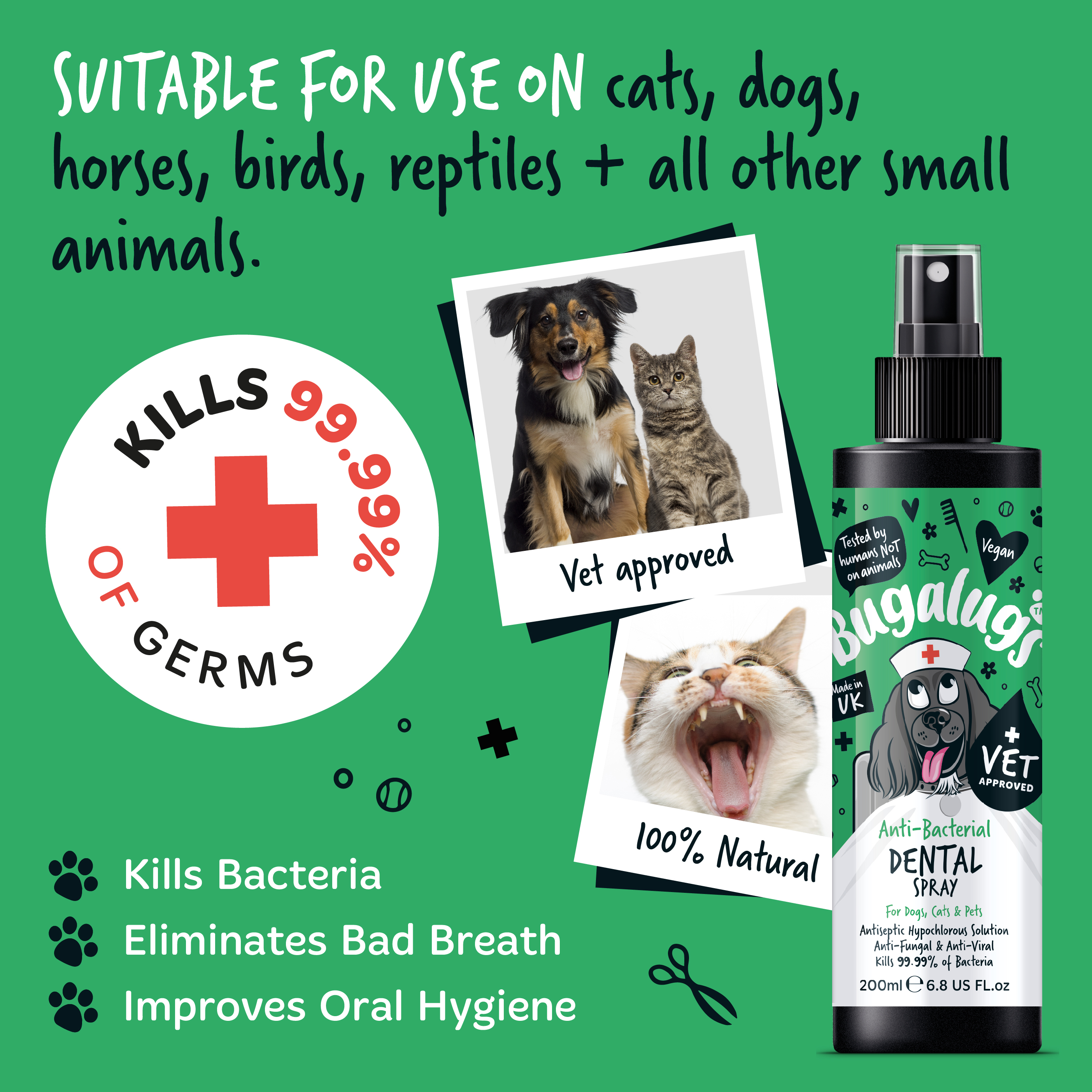 Bugalugs Anti-Bacterial Dental Spray 200ml