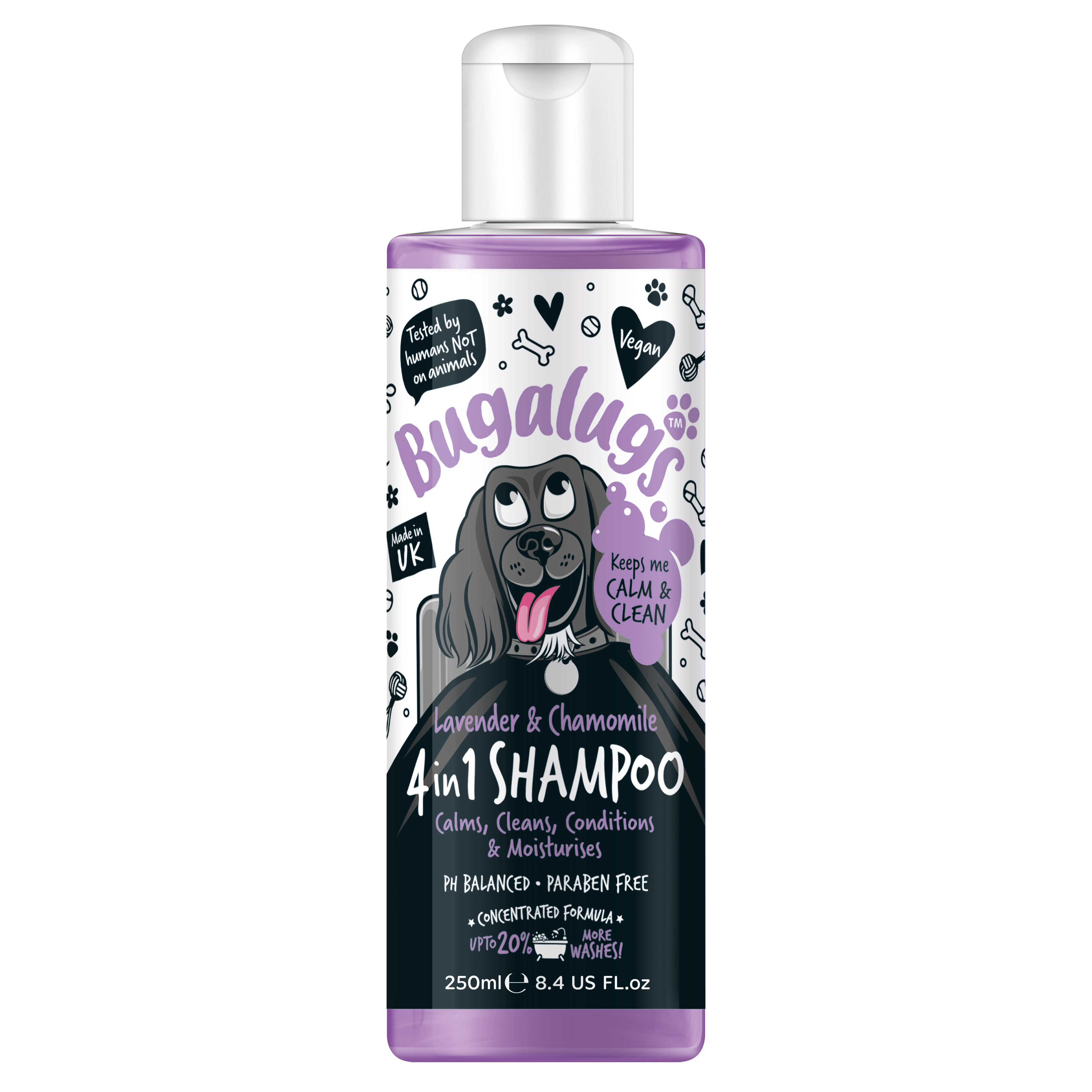 Bugalugs 4 In 1 (Lavender & Chamomile) Dog Shampoo 250m