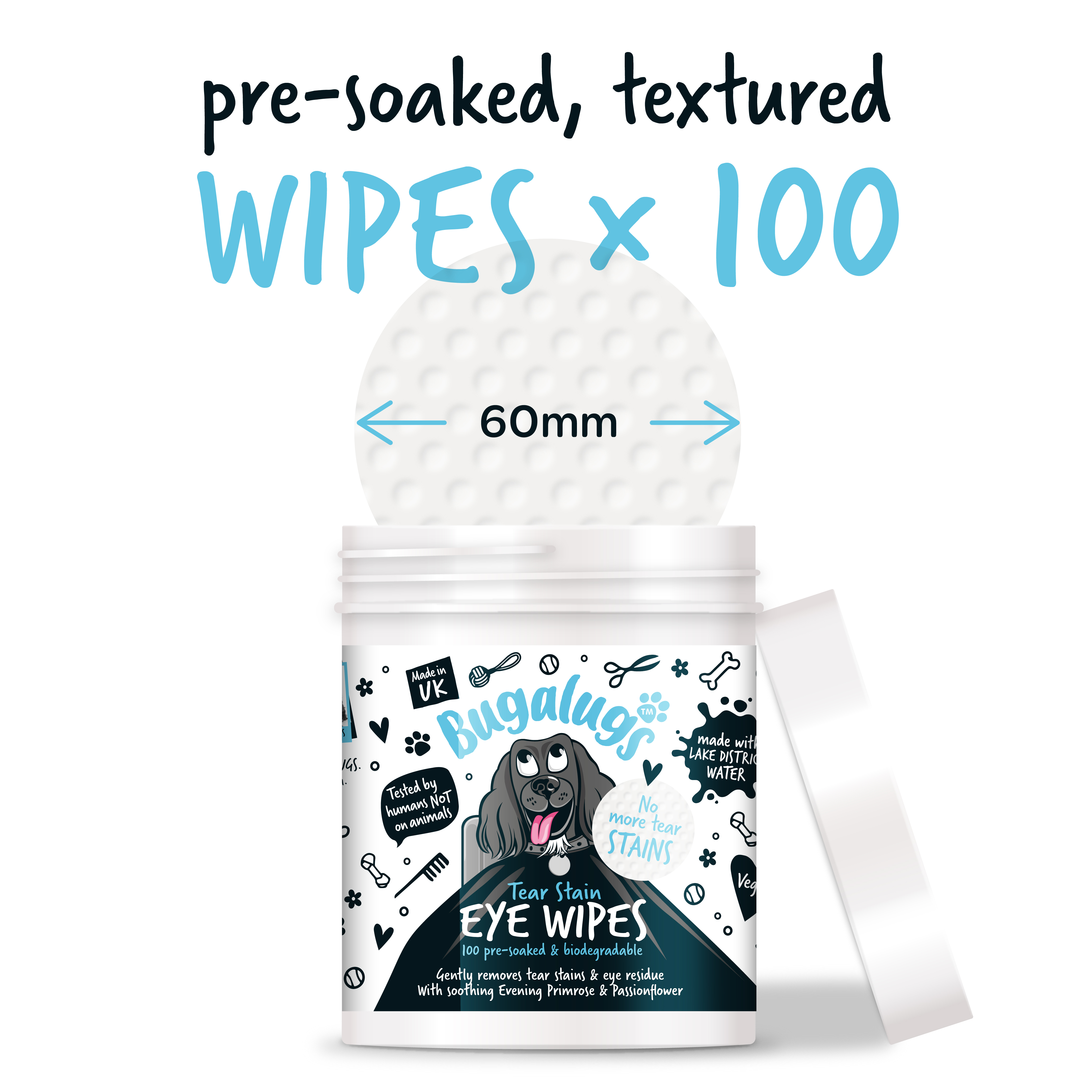 Bugalugs Tear Stain EyeWipes