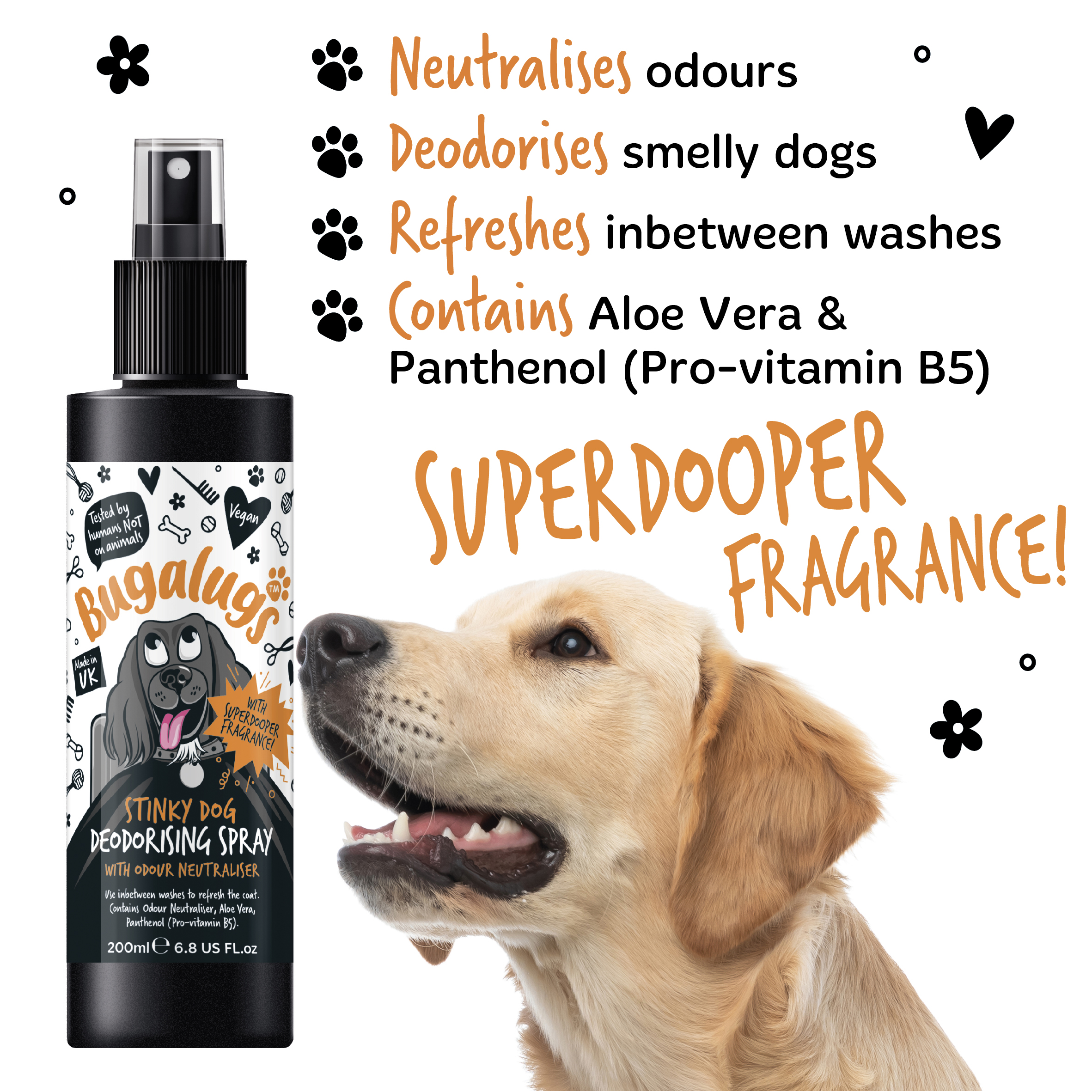 Bugalugs Stinky Dog Deodorising Spray 200ml